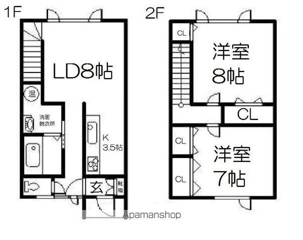 アンジュールⅠ(2LDK)の間取り写真