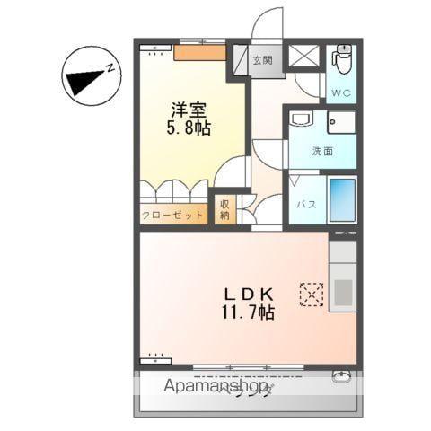 ユアハウス(1LDK/1階)の間取り写真