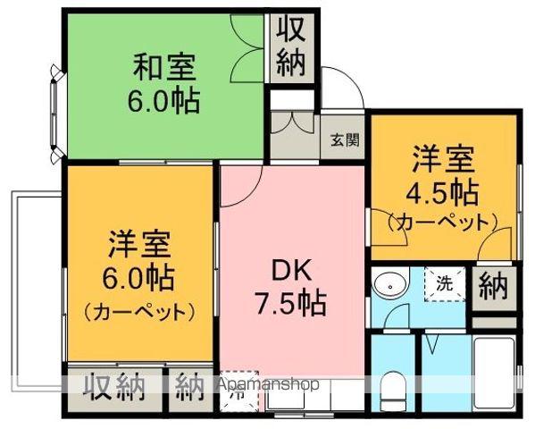 メンバーズタウンかすみG(3DK/2階)の間取り写真