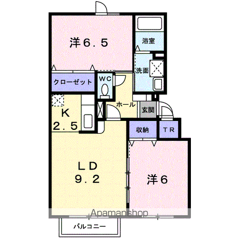 グリーンコート福永Ⅲ(2LDK/2階)の間取り写真