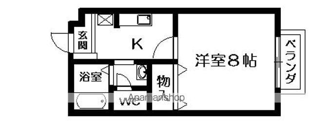 ボナール・ヴィーブルⅡ(1K/2階)の間取り写真