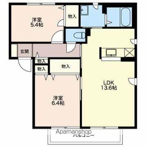 MASTTOWN松岡2(2LDK/2階)の間取り写真
