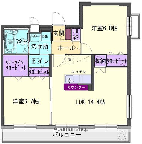 ソラーレ北上花園(2LDK/2階)の間取り写真