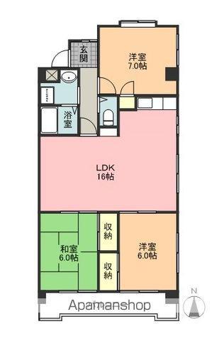 アビタマルフクⅡ(3LDK/3階)の間取り写真