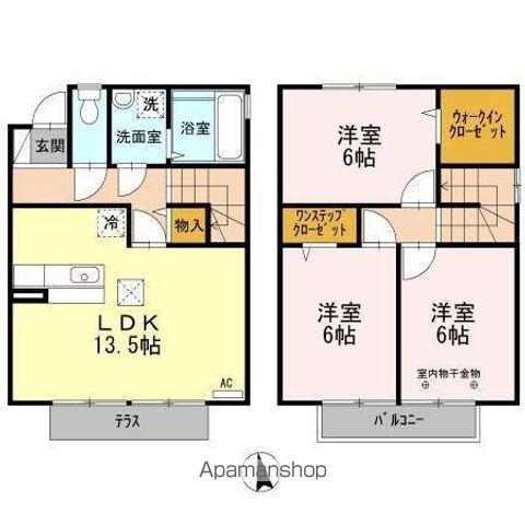 サンモール D(3LDK)の間取り写真