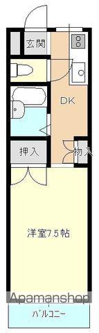 サンライフ浜Ⅱ(ワンルーム/2階)の間取り写真