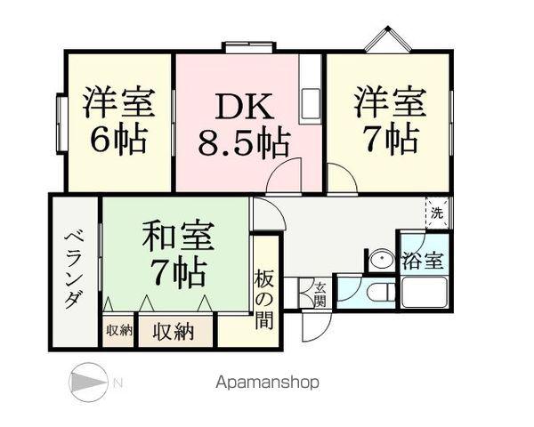 ウインズ開発(3DK/2階)の間取り写真