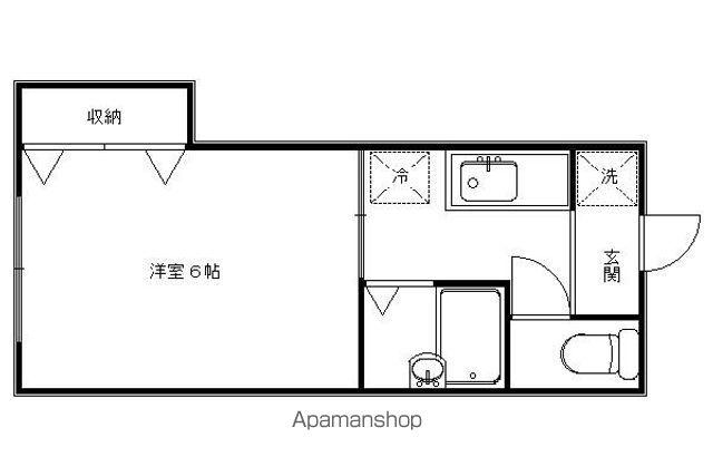 上賀茂中山町ハイツ(1K/1階)の間取り写真