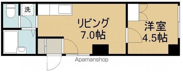 ハイツワン(1DK/1階)の間取り写真