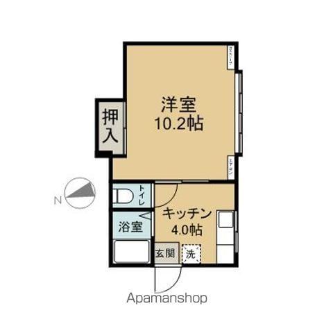 コーポアルペン(1K/1階)の間取り写真