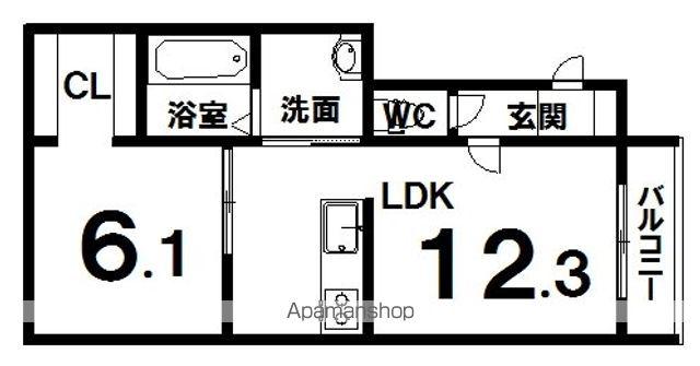 ヴィラ・コンフォート(1LDK/2階)の間取り写真
