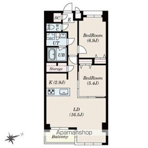 SーRESIDENCE神沢AFFORD12月契約限定キャンペー(2LDK/4階)の間取り写真