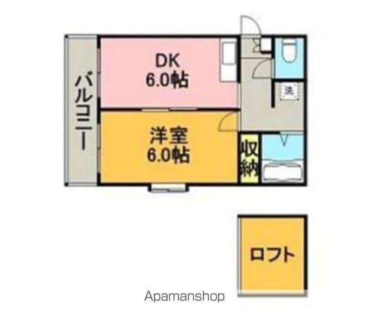 ルーモ曰佐(1DK/2階)の間取り写真