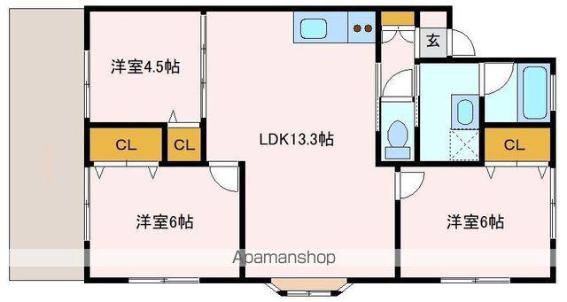 ひかりハイツ(3LDK/2階)の間取り写真