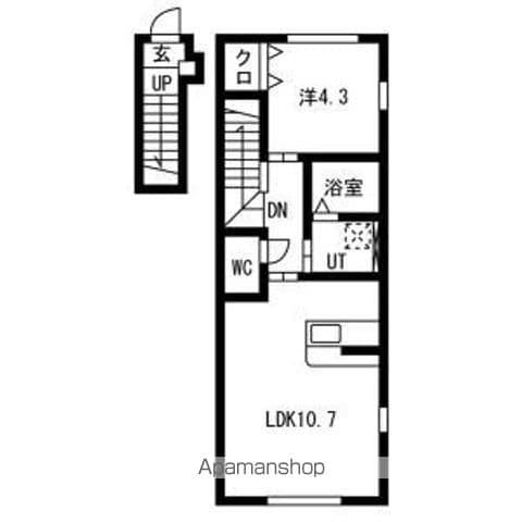 グランシード永盛(1LDK/2階)の間取り写真