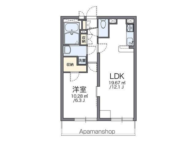 レオパレスエクセル耳成(1LDK/1階)の間取り写真