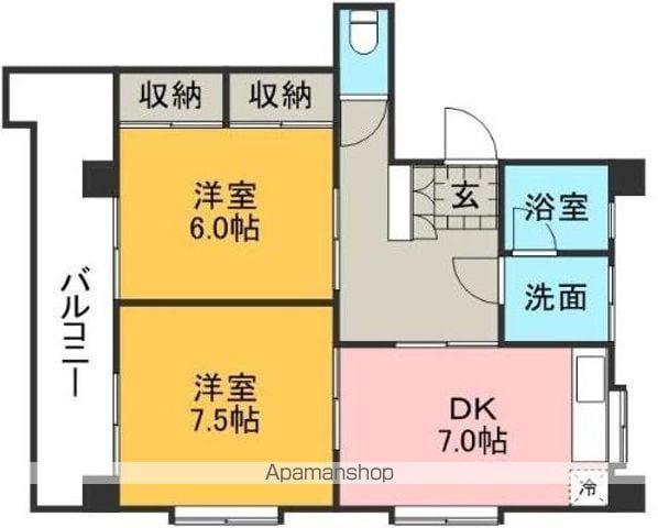 コーポラス彩(2DK/3階)の間取り写真