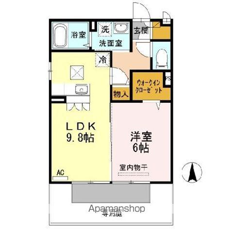 プレミア プレイス(1LDK/1階)の間取り写真