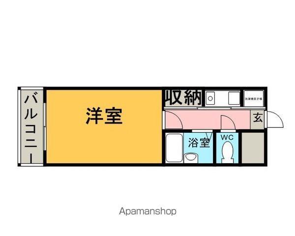 ピュアドームフローリオ博多(1K/2階)の間取り写真