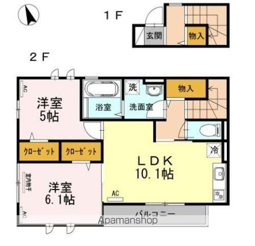 REVEUR CONSTELLATION II番館(2LDK/2階)の間取り写真