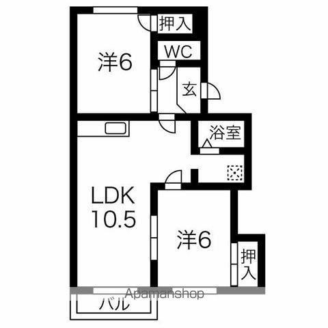 サンシャイン90(2LDK/1階)の間取り写真