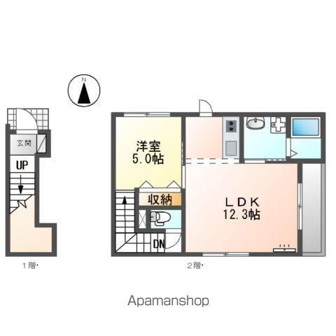 レヴァータ(1LDK/2階)の間取り写真