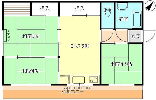 ジョイカードビル(3DK/6階)の間取り写真