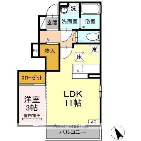 モダンセジュールM(1LDK/1階)の間取り写真