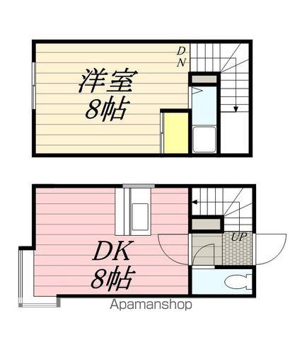 クルーズハウス麻生中央Ⅱ(1DK/2階)の間取り写真