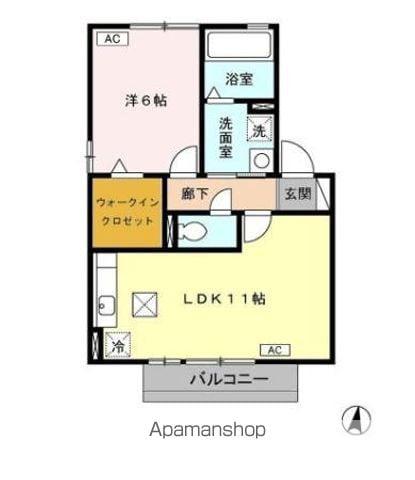 ポーコ・ア・ポーコ(1LDK/1階)の間取り写真