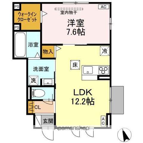 DーROOM富沢西2丁目(1LDK/1階)の間取り写真