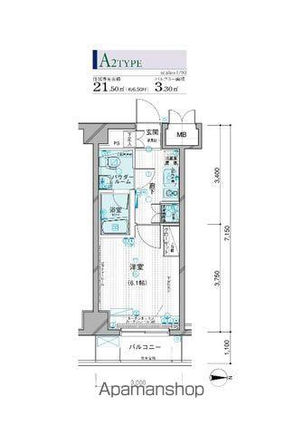メインステージ錦糸町(1K/3階)の間取り写真