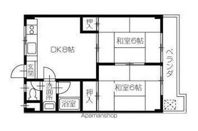 石田2ビル(2DK/3階)の間取り写真