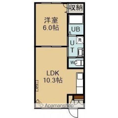 ユニBOX2(1LDK/4階)の間取り写真