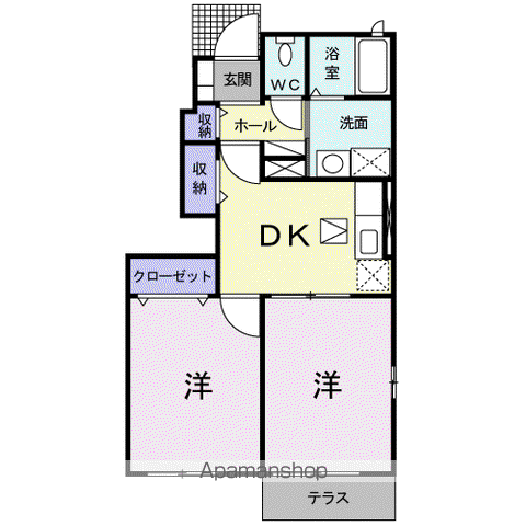 サンライズ 吾田(2DK/1階)の間取り写真