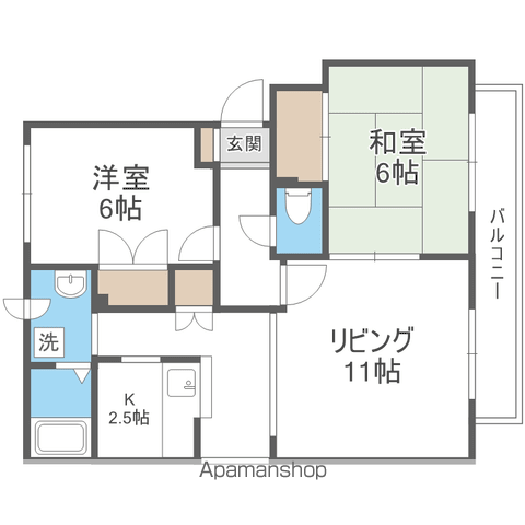 パークハイツA(2LDK/2階)の間取り写真
