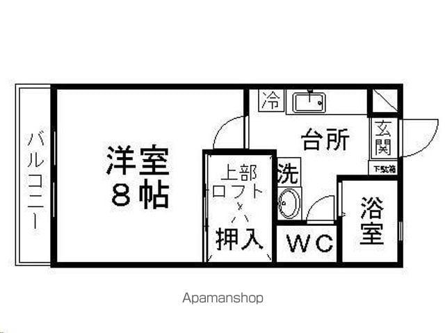 ティエラルージュB棟(1K/2階)の間取り写真