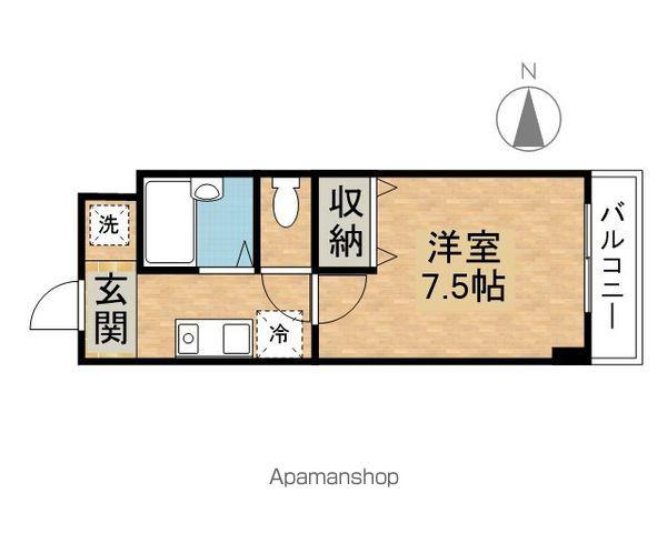 アルカディア堂山(1K/3階)の間取り写真