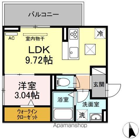 エスペランサ旭 B棟(1LDK/1階)の間取り写真