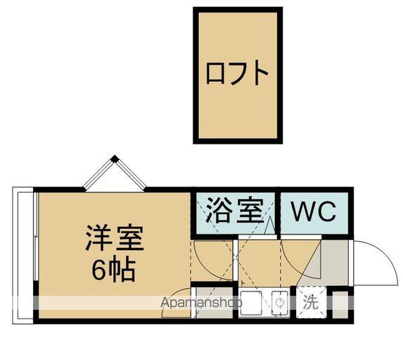 アップルハウス六十人町(1K/1階)の間取り写真