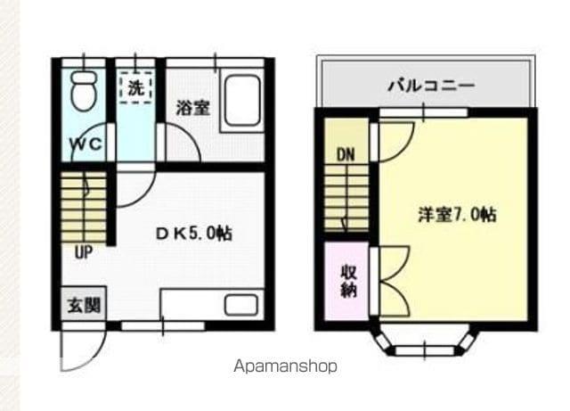 テラスハウス梅尾(1DK/1階)の間取り写真