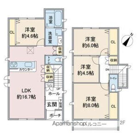名古屋市東山線 一社駅 徒歩7分 2階建 築2年(4LDK)の間取り写真