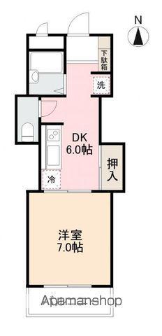 西町ハイツ(1DK/3階)の間取り写真