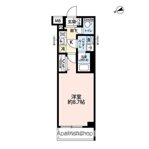 アルコバレーノお花茶屋(1K/4階)の間取り写真