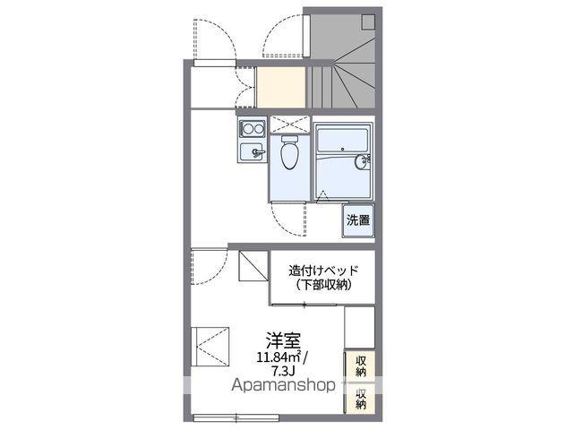 レオパレス新町(1K/1階)の間取り写真