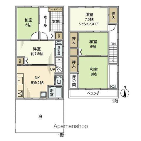 武蔵野線 新松戸駅 徒歩6分 2階建 築47年(5DK)の間取り写真