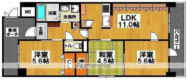 AZURE(3LDK/7階)の間取り写真