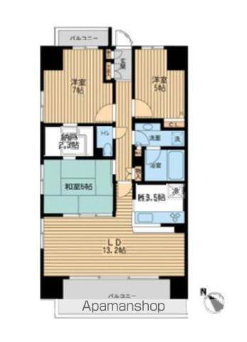 エコロジー千葉みなとレジデンス(3SLDK/6階)の間取り写真