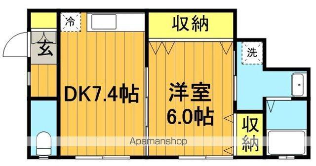 春山ビル(1DK/1階)の間取り写真