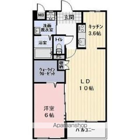 CAMPAGNE A(1LDK/1階)の間取り写真